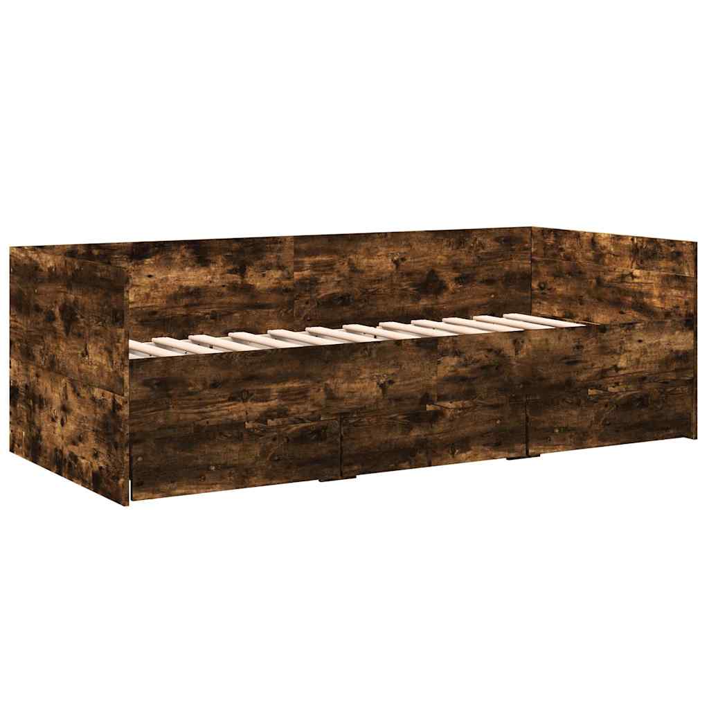 Lit de jour avec tiroirs sans matelas chêne fumé 100x200 cm - XIOS