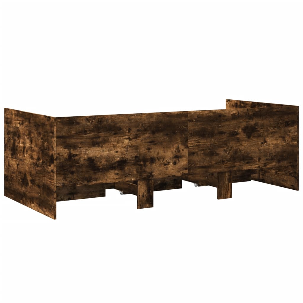Lit de jour avec tiroirs sans matelas chêne fumé 100x200 cm - XIOS
