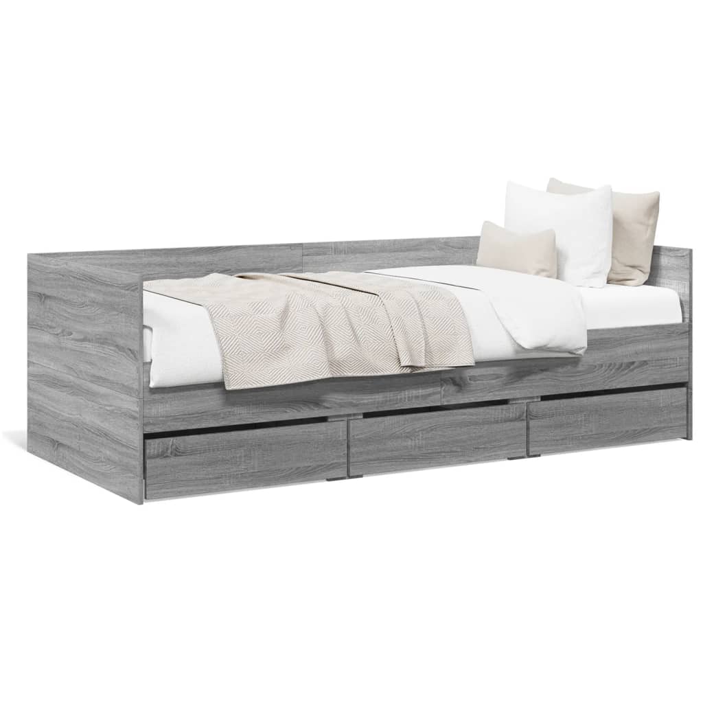 Lit de jour avec tiroirs sans matelas sonoma gris 100x200 cm - XIOS