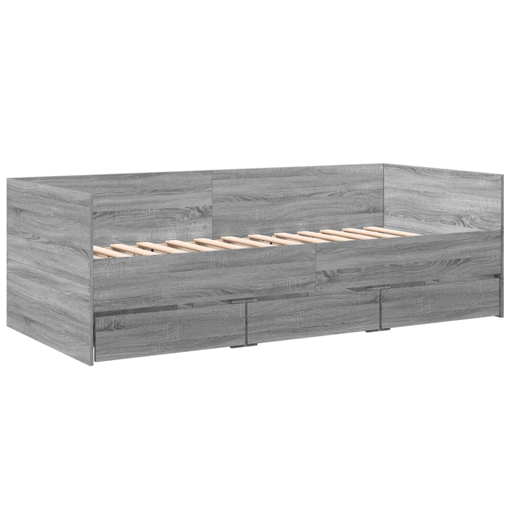 Lit de jour avec tiroirs sans matelas sonoma gris 100x200 cm - XIOS