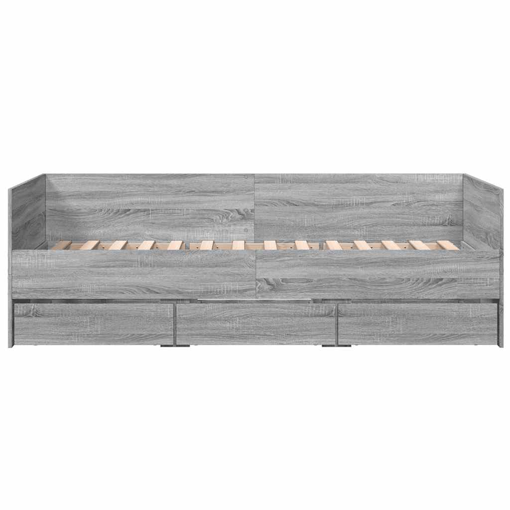 Lit de jour avec tiroirs sans matelas sonoma gris 100x200 cm - XIOS