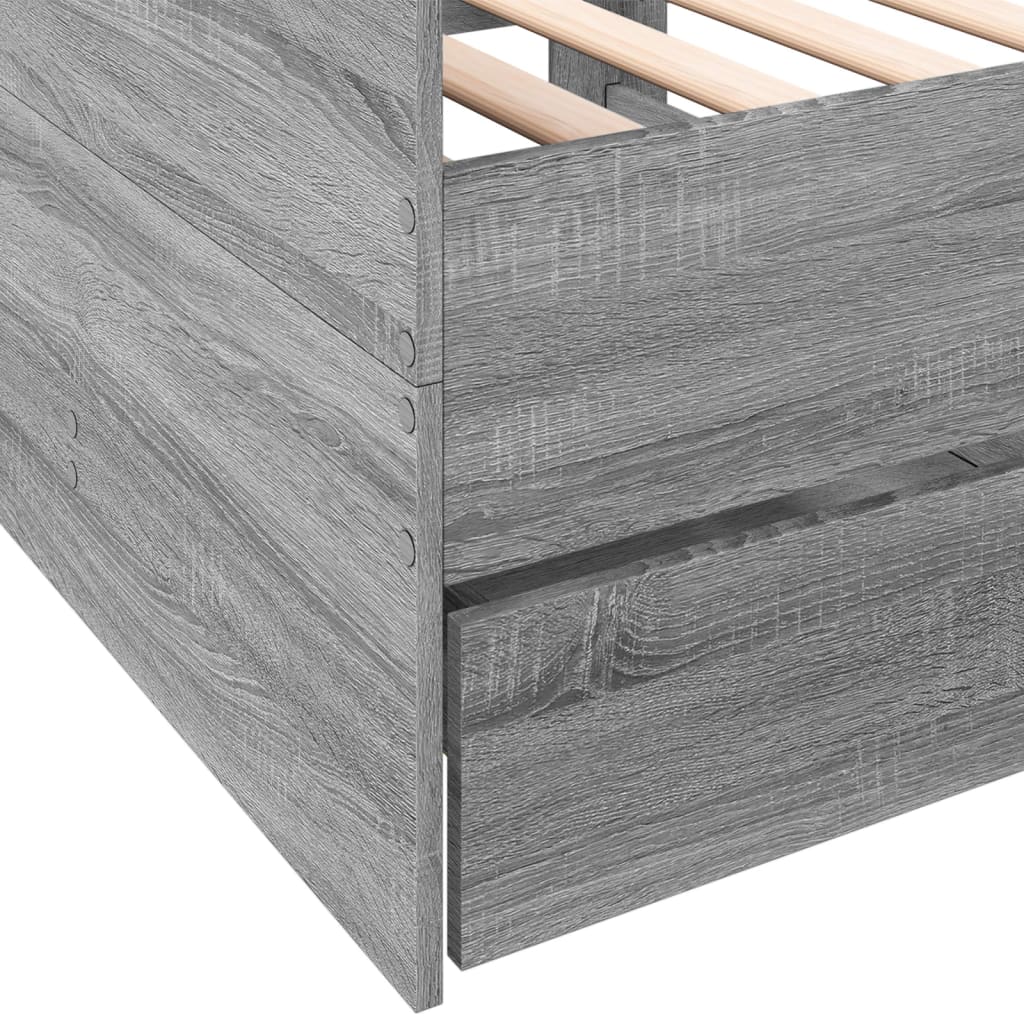 Lit de jour avec tiroirs sans matelas sonoma gris 100x200 cm - XIOS