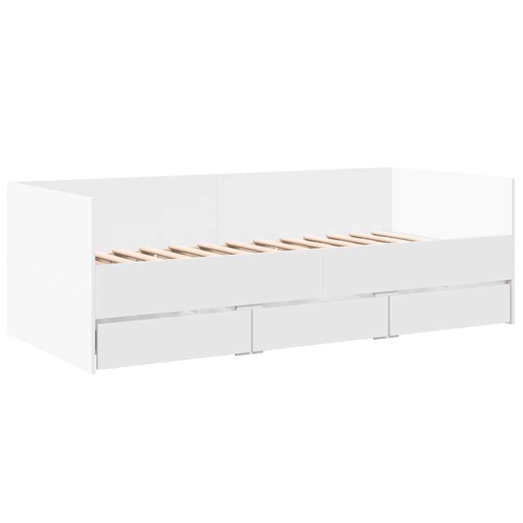 Lit de jour avec tiroirs sans matelas blanc 90x200 cm - XIOS