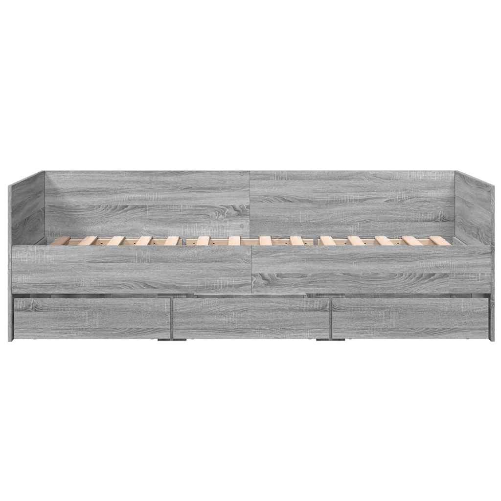 Lit de jour avec tiroirs sans matelas sonoma gris 90x200 cm