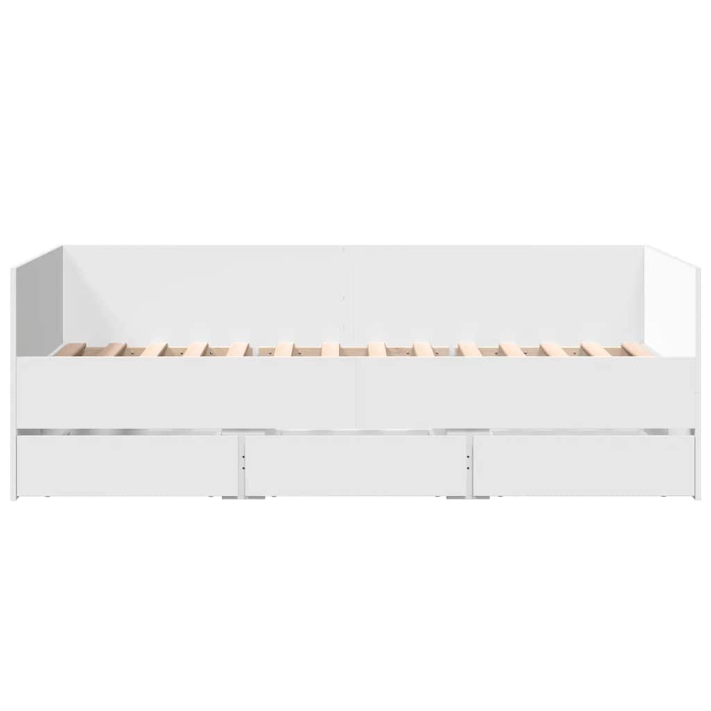 Lit de jour avec tiroirs sans matelas blanc 90x190 cm - XIOS