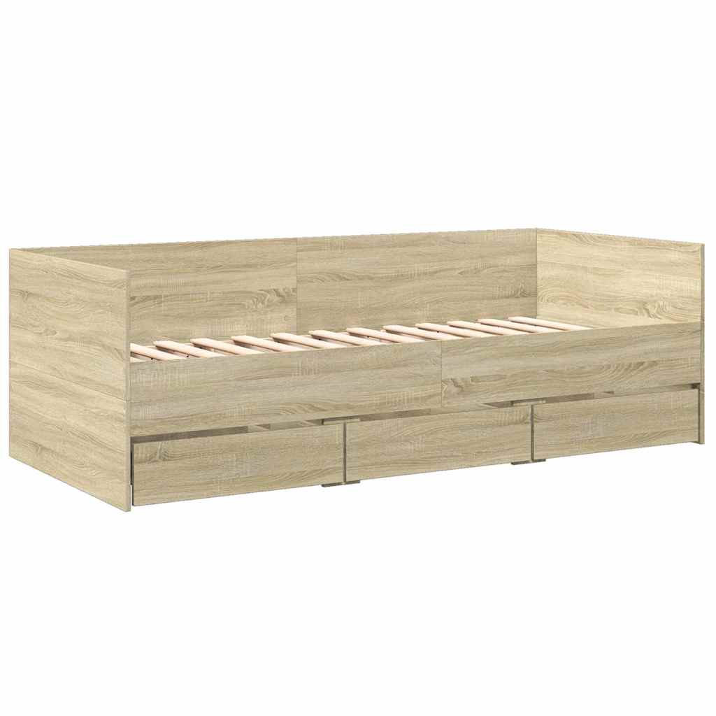 Lit de jour avec tiroirs sans matelas chêne sonoma 90x190 cm - XIOS