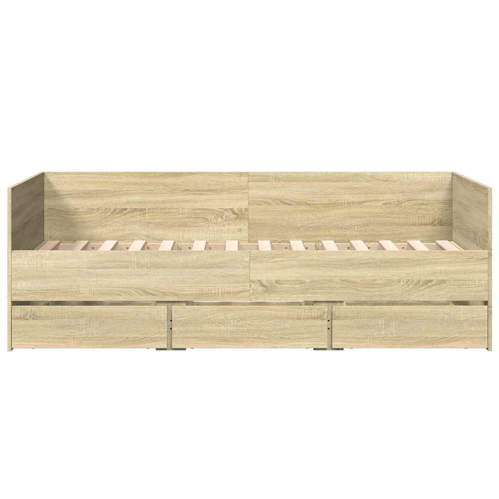 Lit de jour avec tiroirs sans matelas chêne sonoma 90x190 cm - XIOS