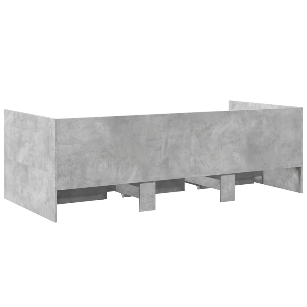 Lit de jour avec tiroirs sans matelas gris béton 90x190 cm - XIOS