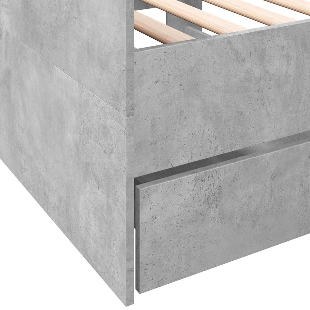 Lit de jour avec tiroirs sans matelas gris béton 90x190 cm - XIOS