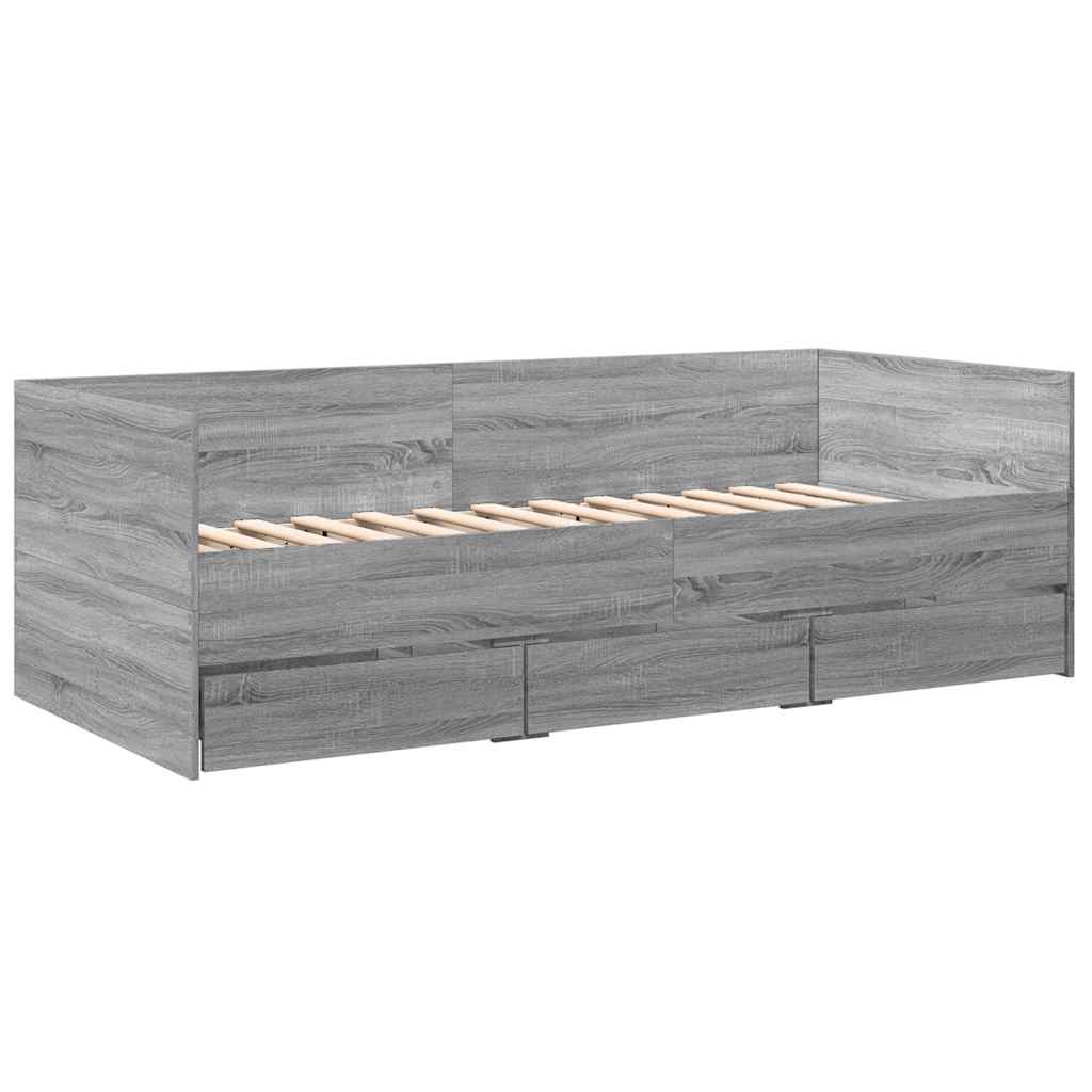 Lit de jour avec tiroirs sans matelas sonoma gris 90x190 cm - XIOS