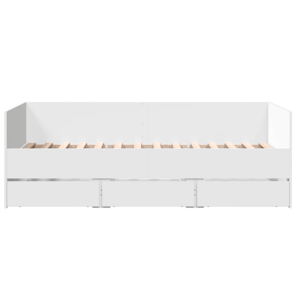 Lit de jour avec tiroirs sans matelas blanc 75x190 cm - XIOS