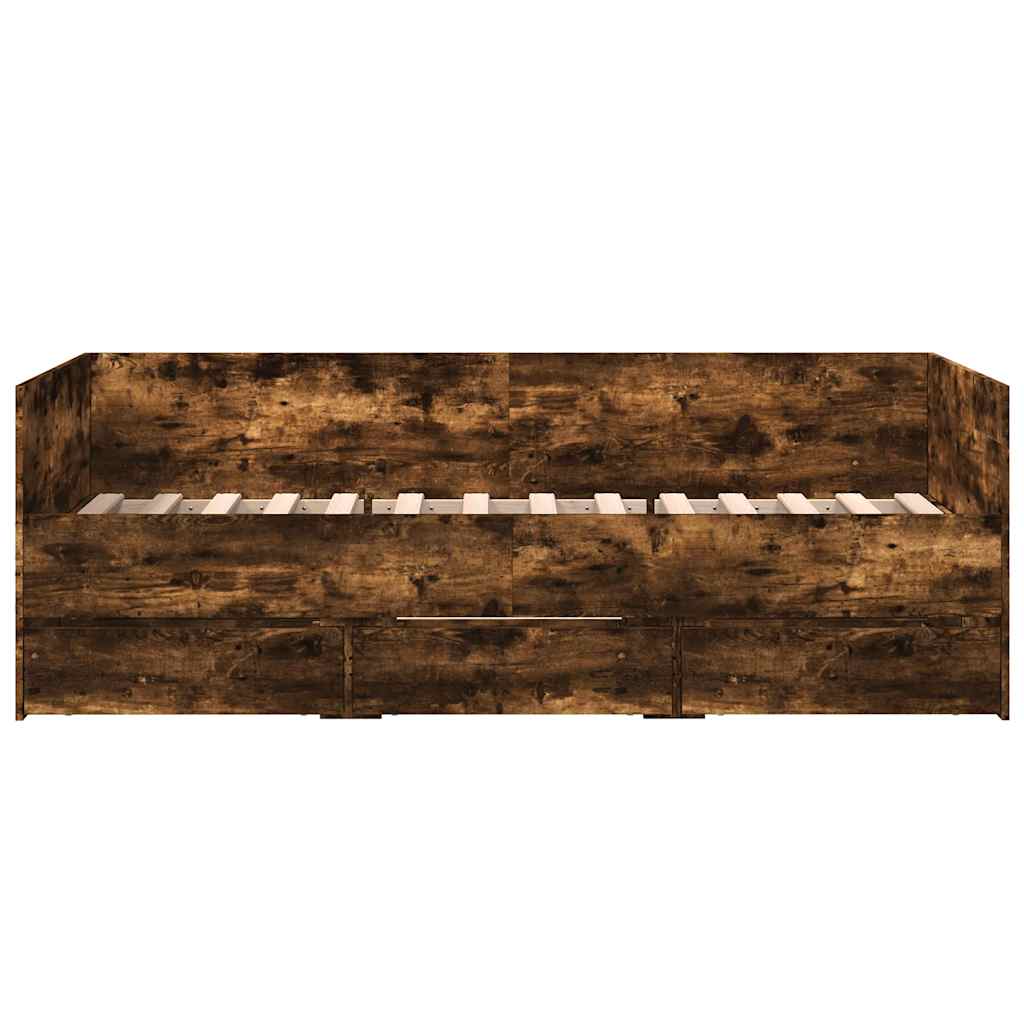 Lit de jour avec tiroirs sans matelas chêne fumé 75x190 cm - XIOS