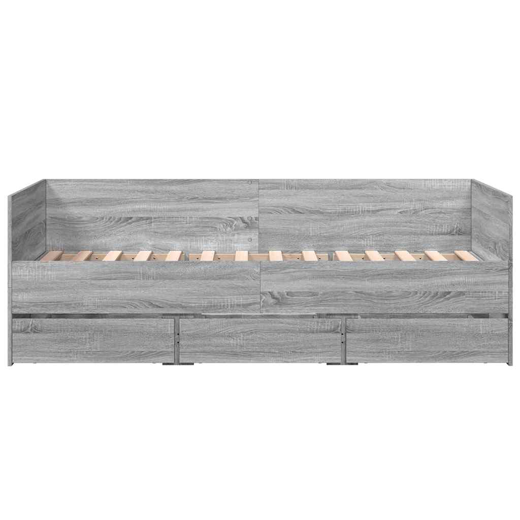 Lit de jour avec tiroirs sans matelas sonoma gris 75x190 cm - XIOS