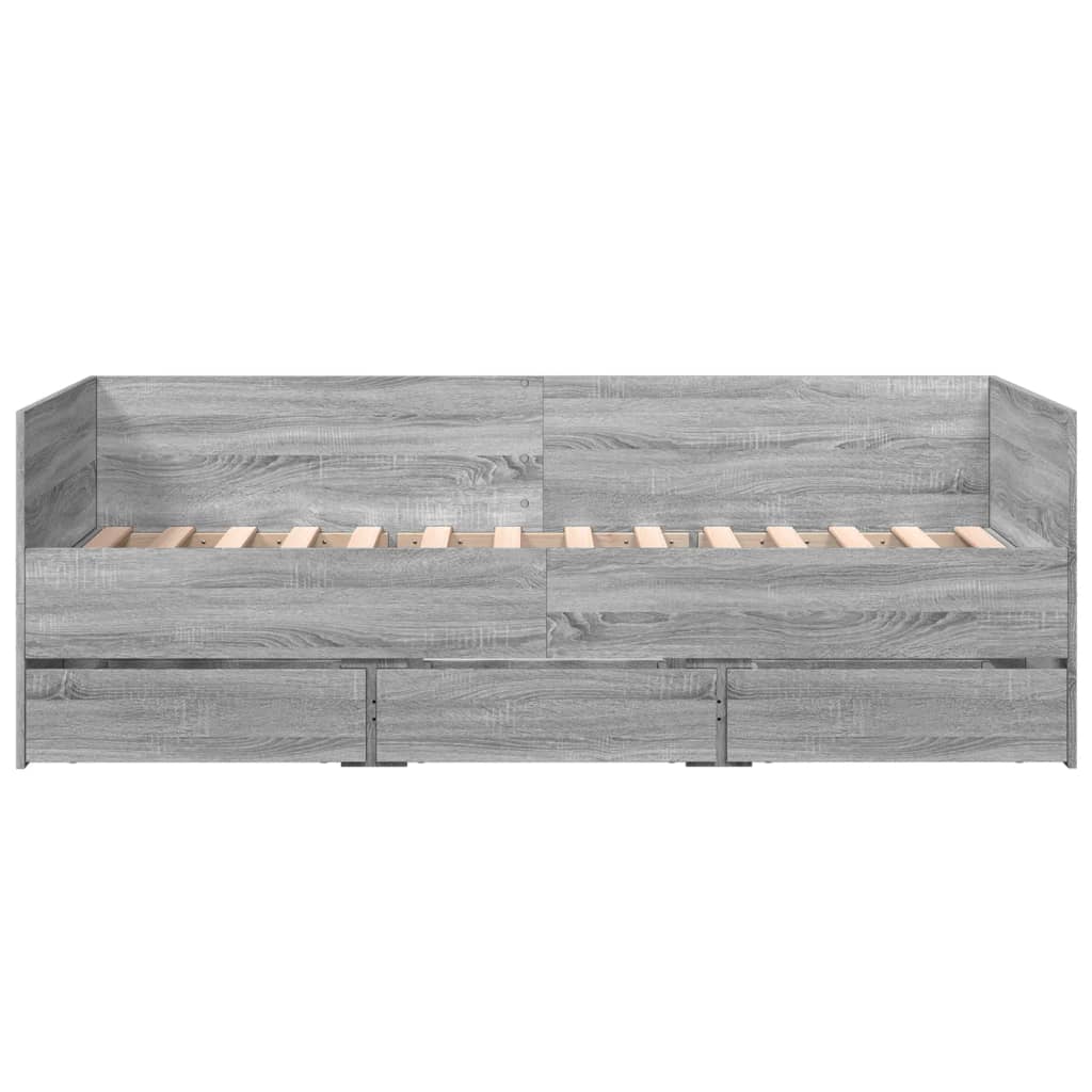 Lit de jour avec tiroirs sans matelas sonoma gris 75x190 cm - XIOS