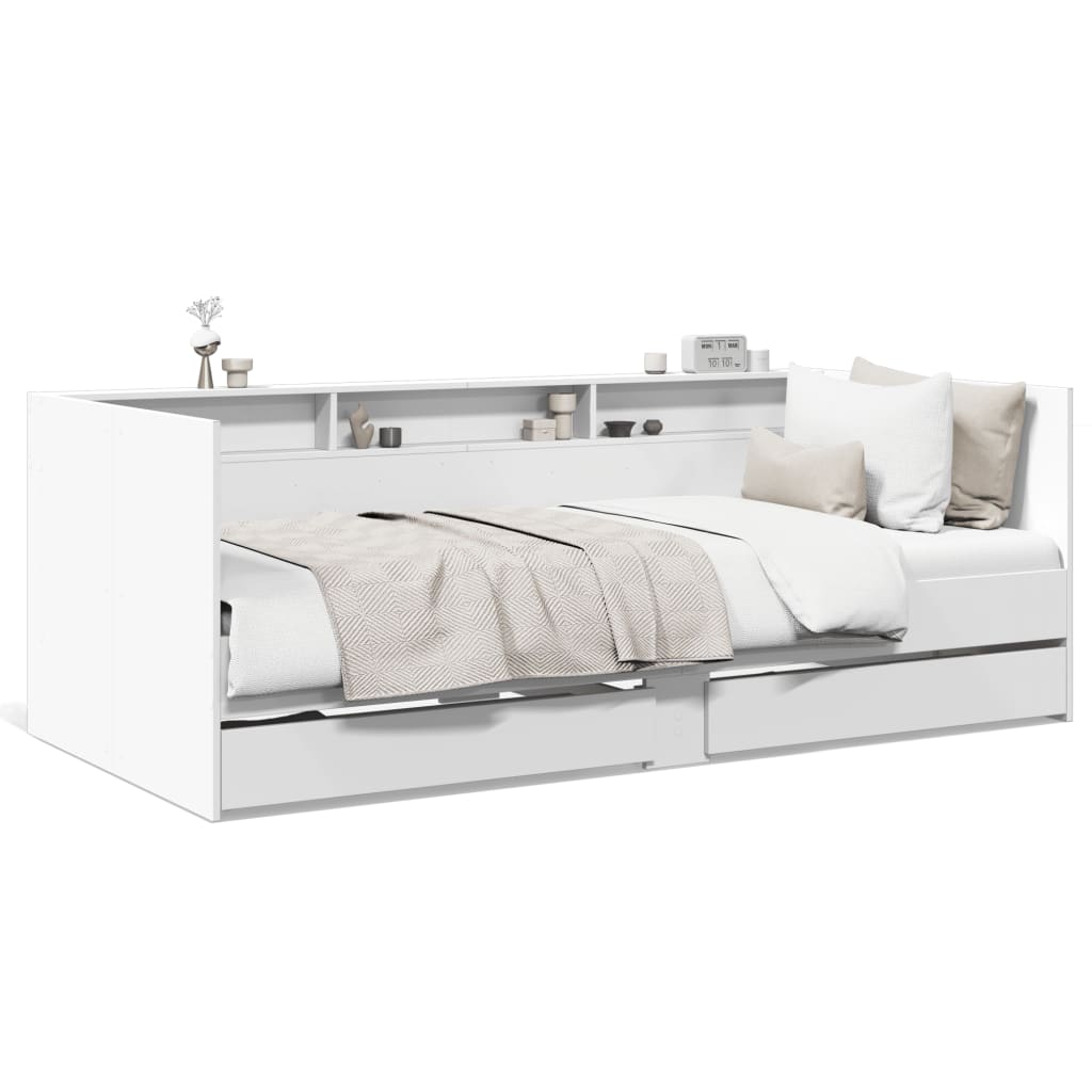 Lit de jour avec tiroirs sans matelas blanc 100x200 cm - XIOS