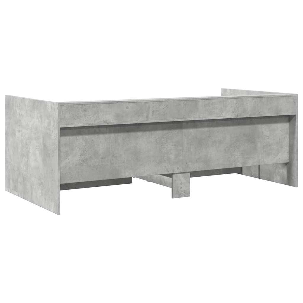 Lit de jour avec tiroirs sans matelas gris béton 100x200 cm - XIOS