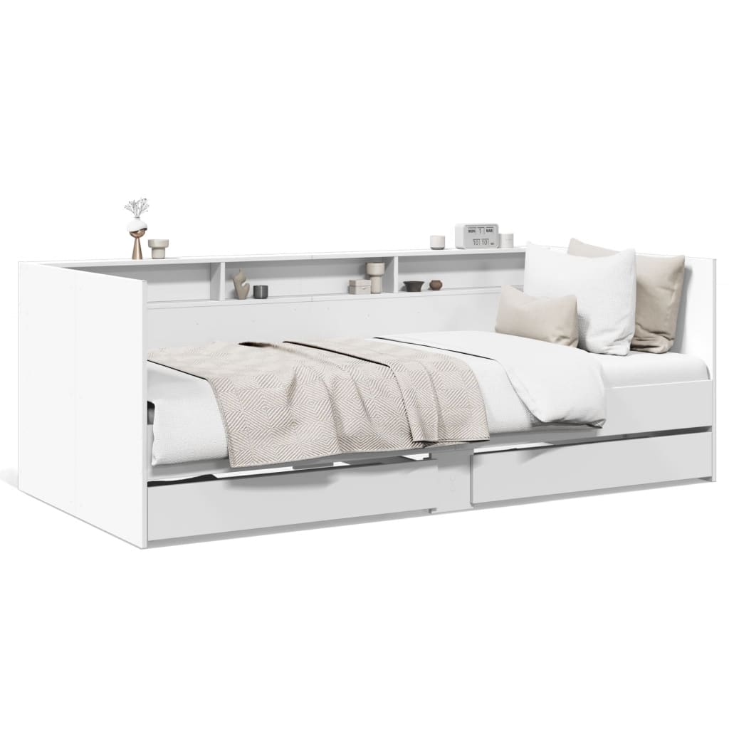 Lit de jour avec tiroirs sans matelas blanc 90x200 cm - XIOS