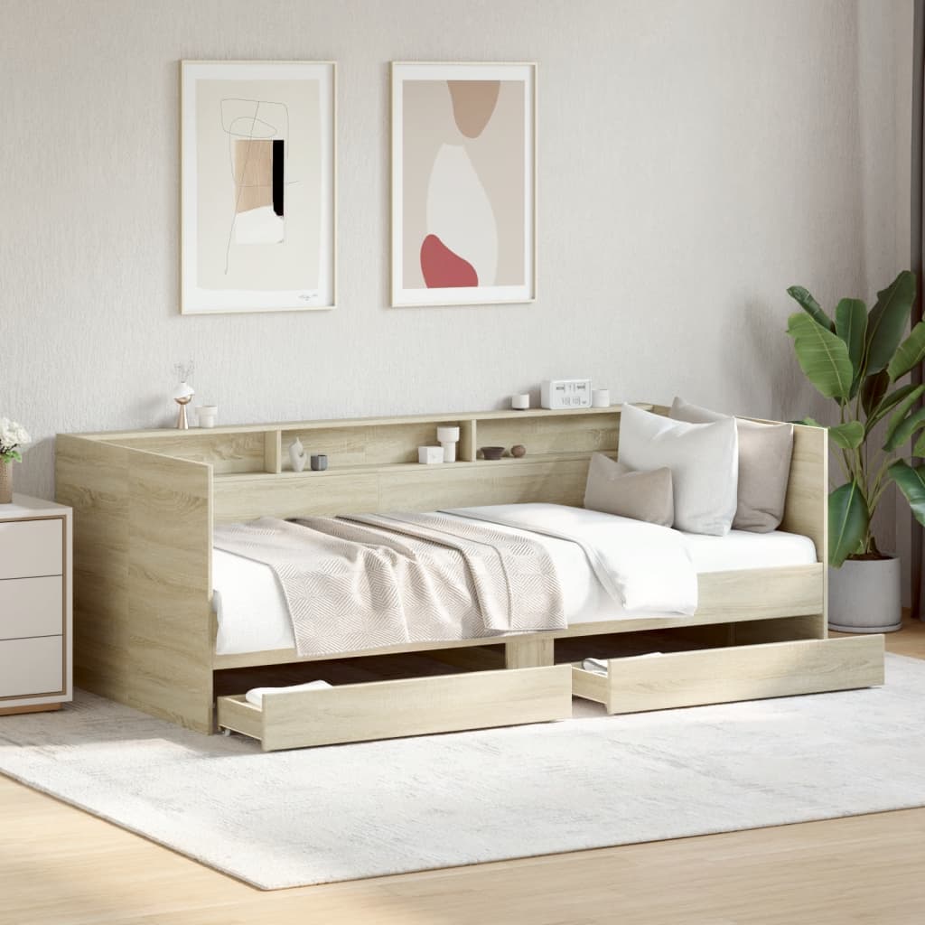 Lit de jour avec tiroirs sans matelas chêne sonoma 90x200 cm - XIOS