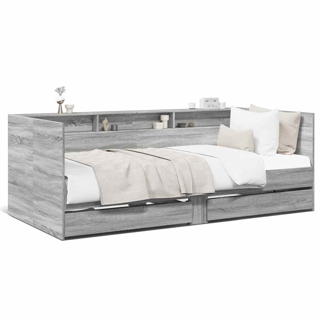 Lit de jour avec tiroirs sans matelas sonoma gris 90x200 cm - XIOS