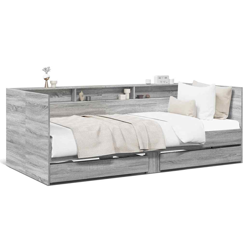 Lit de jour avec tiroirs sans matelas sonoma gris 90x200 cm - XIOS