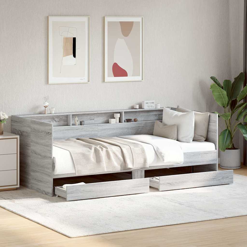 Lit de jour avec tiroirs sans matelas sonoma gris 90x200 cm - XIOS