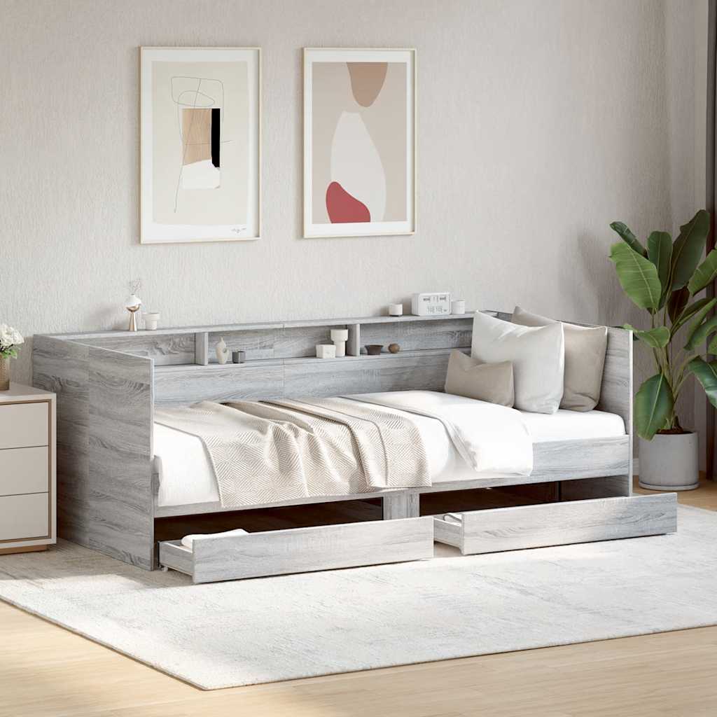 Lit de jour avec tiroirs sans matelas sonoma gris 90x200 cm - XIOS