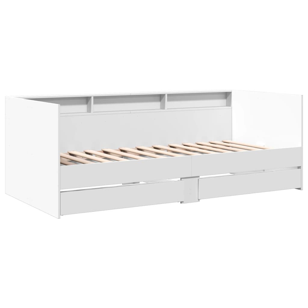 Lit de jour avec tiroirs sans matelas blanc 90x190 cm - XIOS