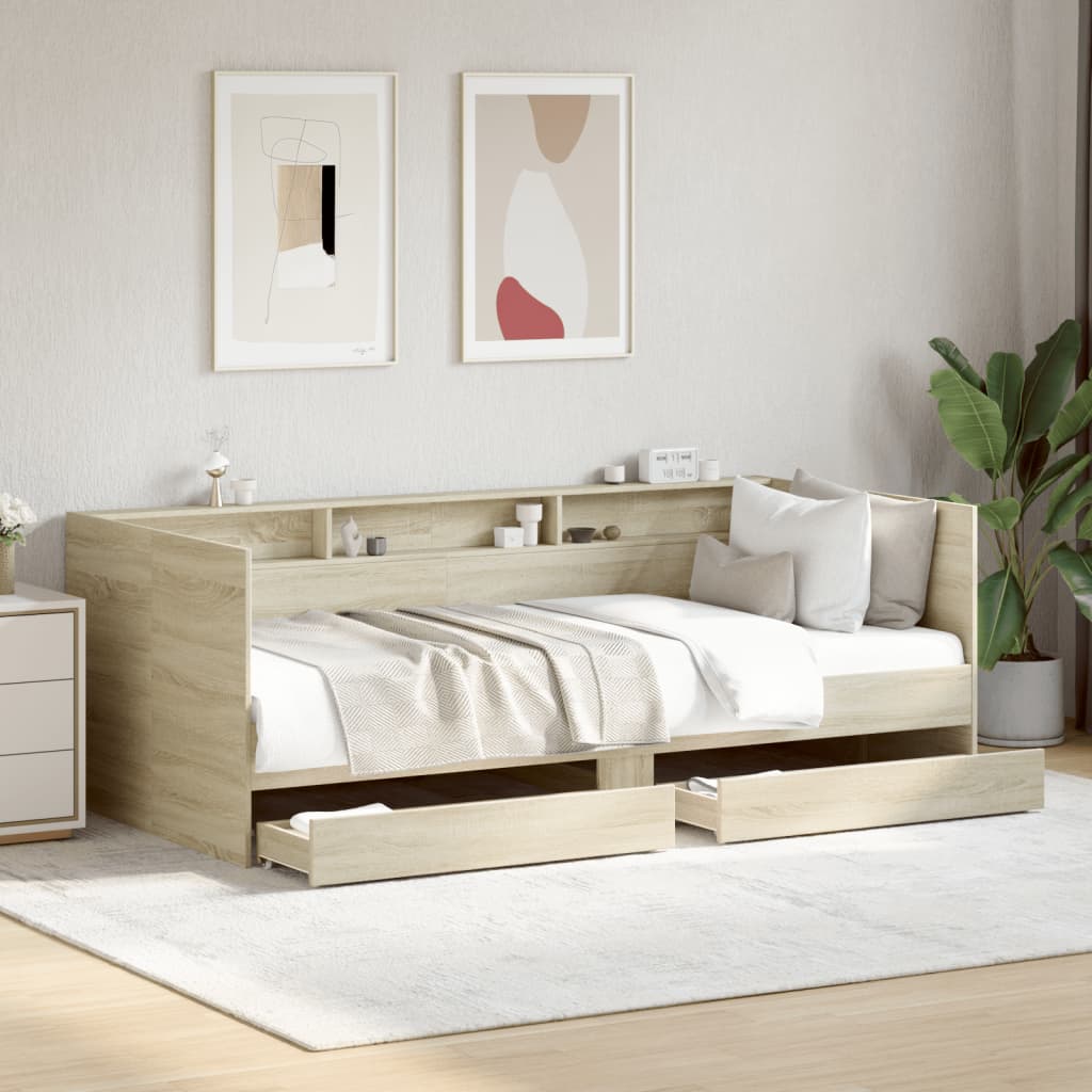 Lit de jour avec tiroirs sans matelas chêne sonoma 90x190 cm - XIOS