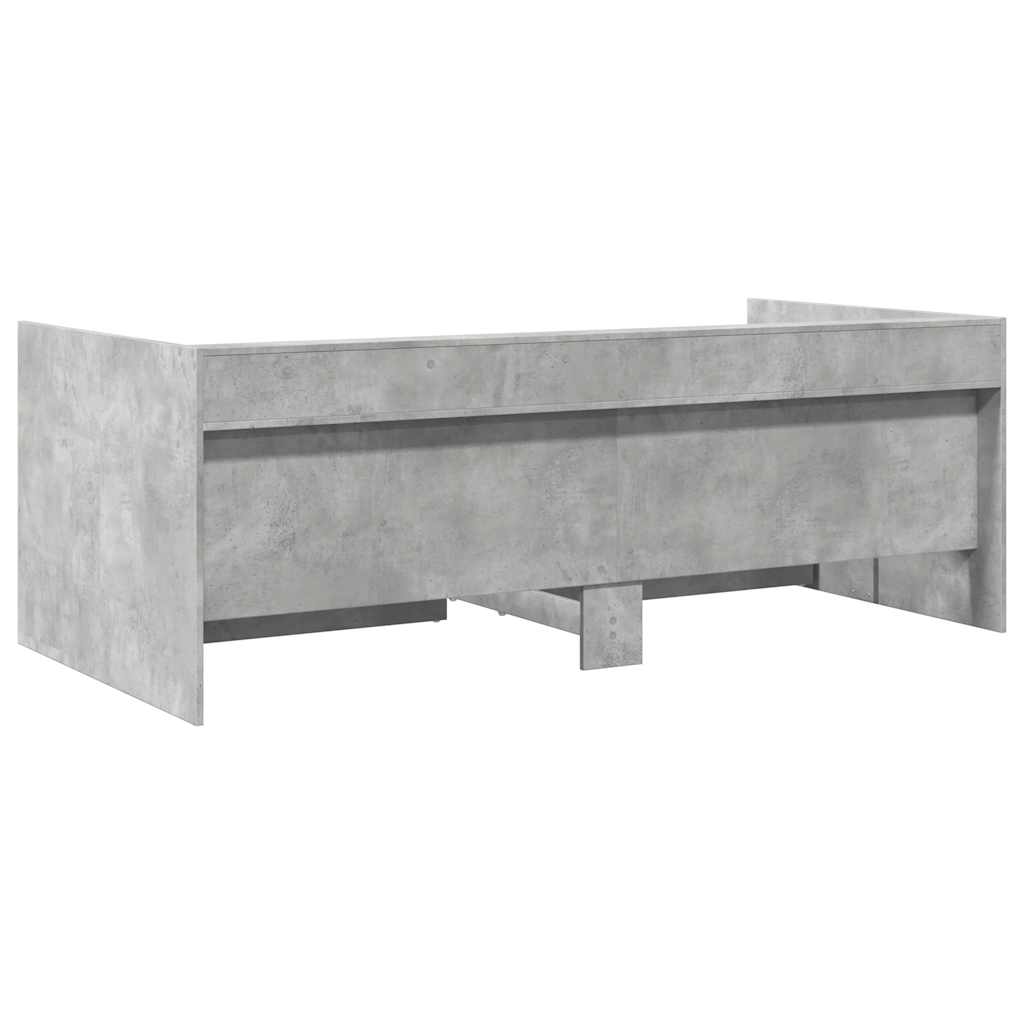 Lit de jour avec tiroirs sans matelas gris béton 90x190 cm - XIOS