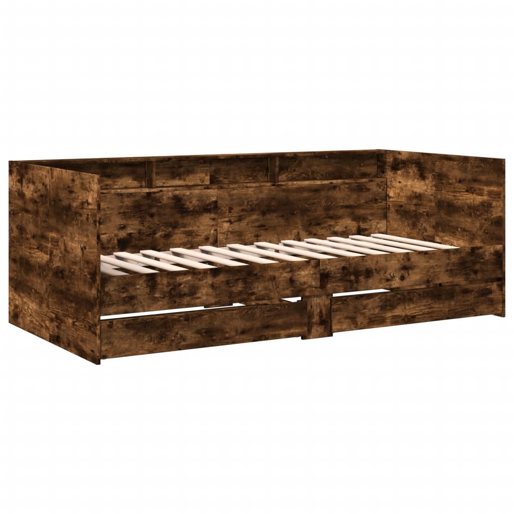 Lit de jour avec tiroirs sans matelas chêne fumé 90x190 cm - XIOS