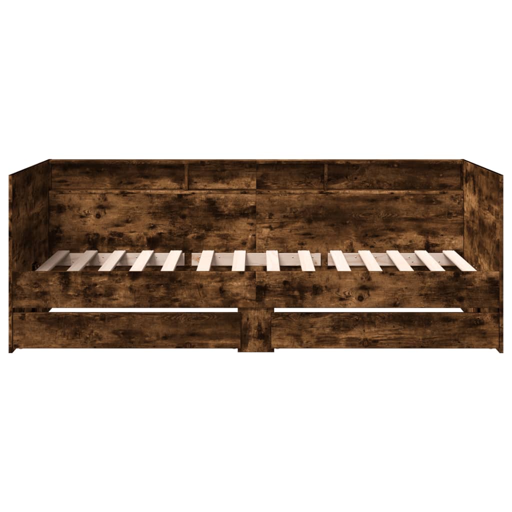 Lit de jour avec tiroirs sans matelas chêne fumé 90x190 cm - XIOS
