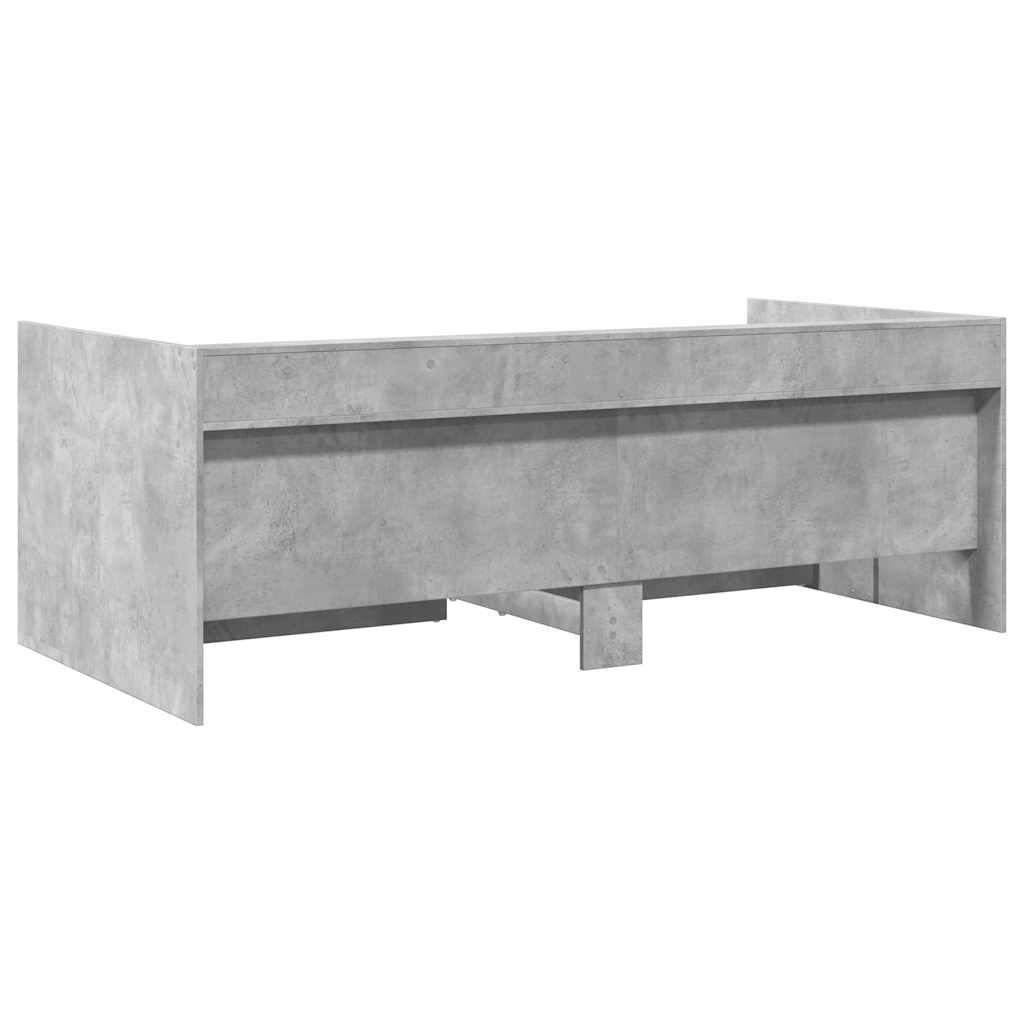 Lit de jour avec tiroirs sans matelas gris béton 75x190 cm - XIOS