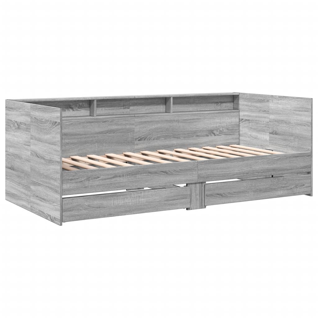 Lit de jour avec tiroirs sans matelas sonoma gris 75x190 cm - XIOS