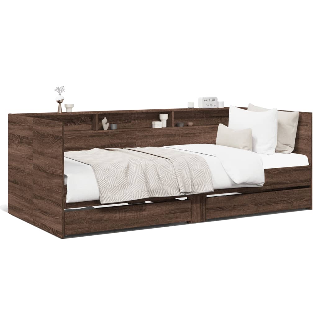 Lit de jour avec tiroirs sans matelas chêne marron 75x190 cm - XIOS