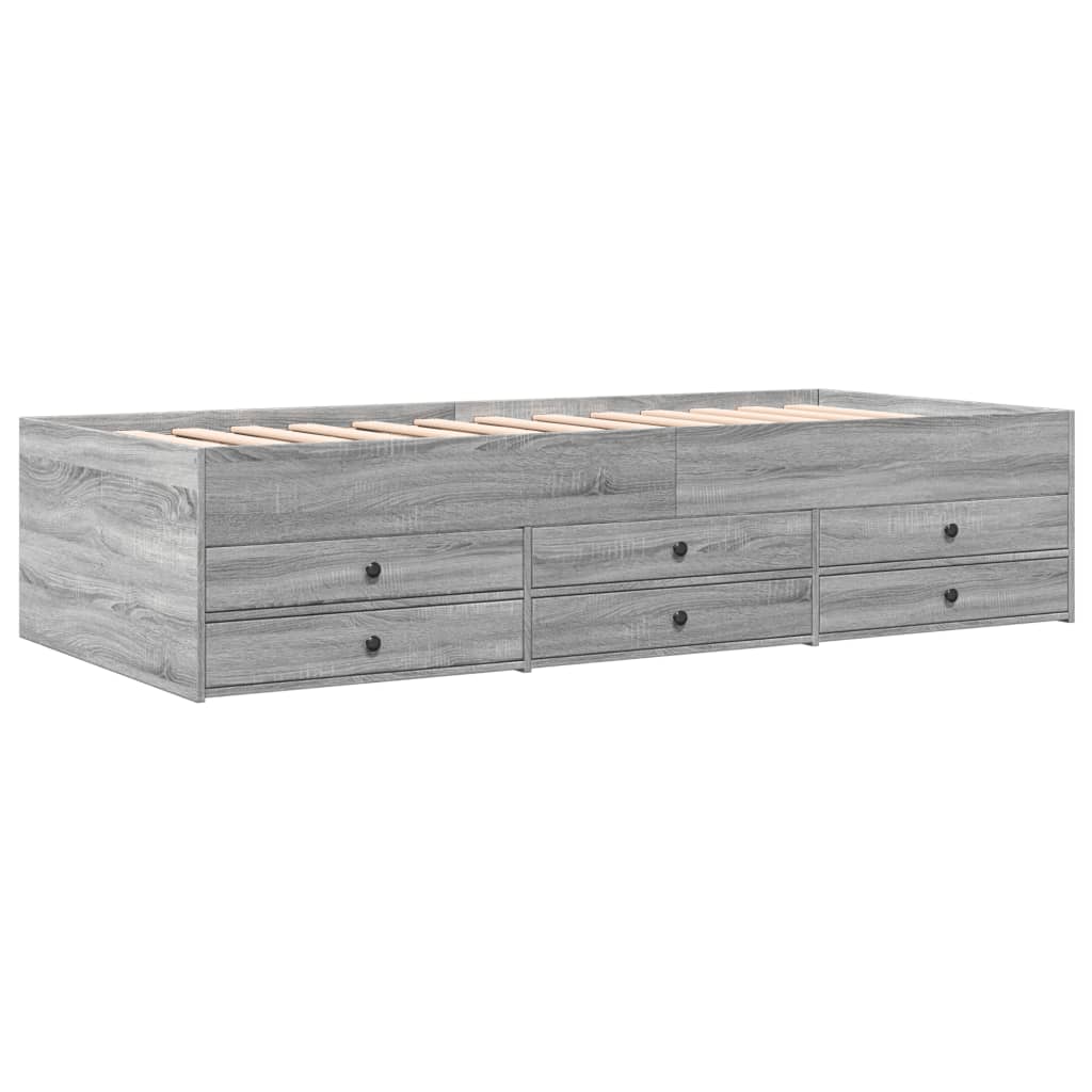 Lit de jour avec tiroirs sans matelas sonoma gris 100x200 cm - XIOS