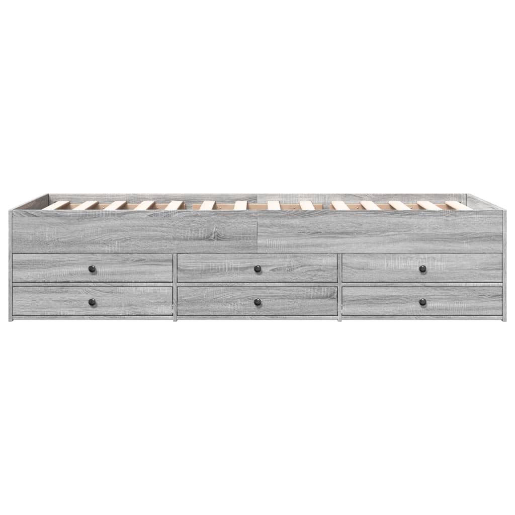 Lit de jour avec tiroirs sans matelas sonoma gris 100x200 cm - XIOS