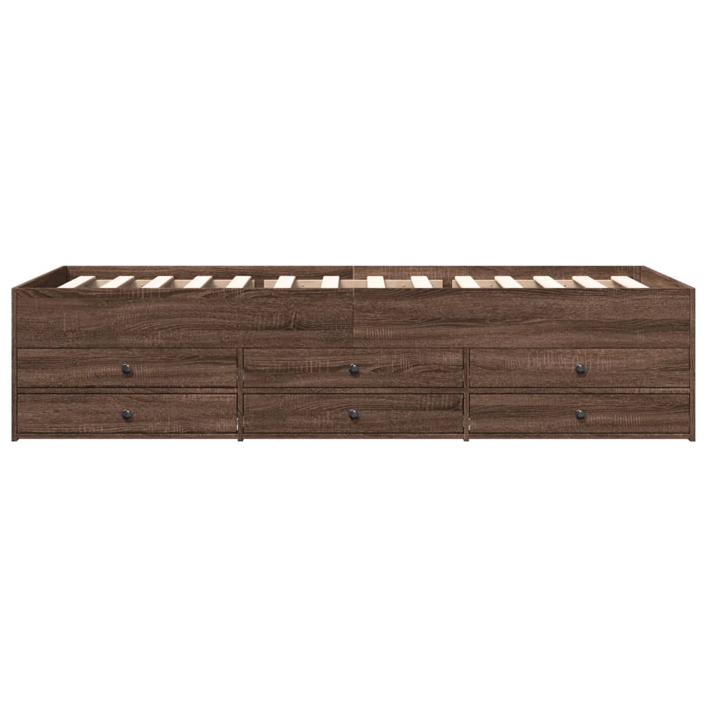 Lit de jour avec tiroirs sans matelas chêne marron 100x200 cm - XIOS