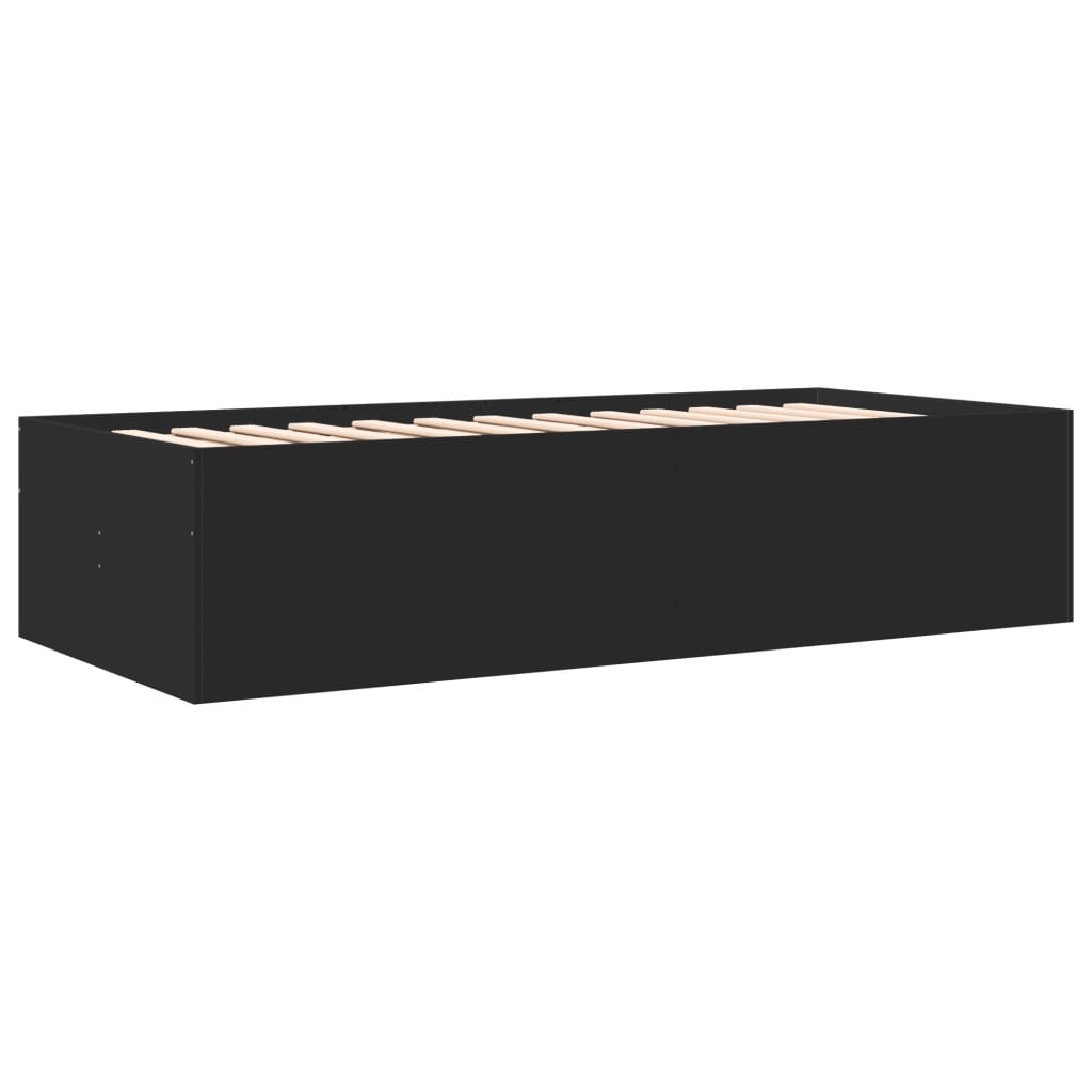 Lit de jour avec tiroirs sans matelas noir 90x200 cm - XIOS