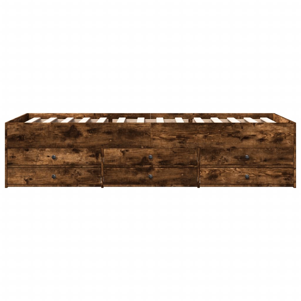 Lit de jour avec tiroirs sans matelas chêne fumé 90x200 cm - XIOS