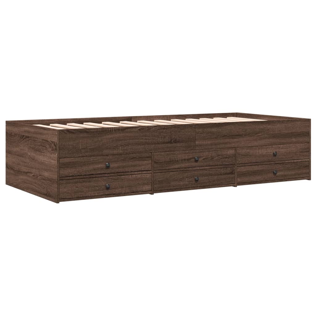 Lit de jour avec tiroirs sans matelas chêne marron 90x200 cm - XIOS