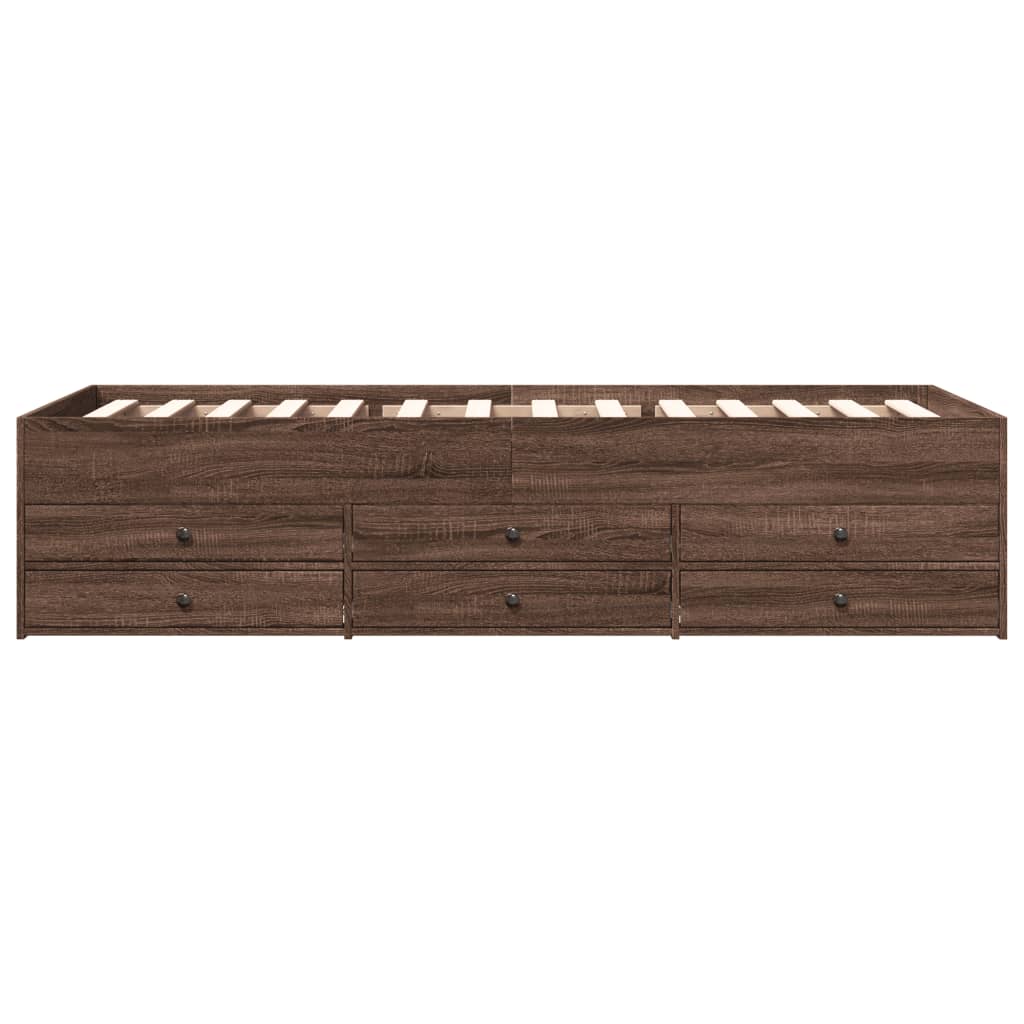 Lit de jour avec tiroirs sans matelas chêne marron 90x200 cm - XIOS