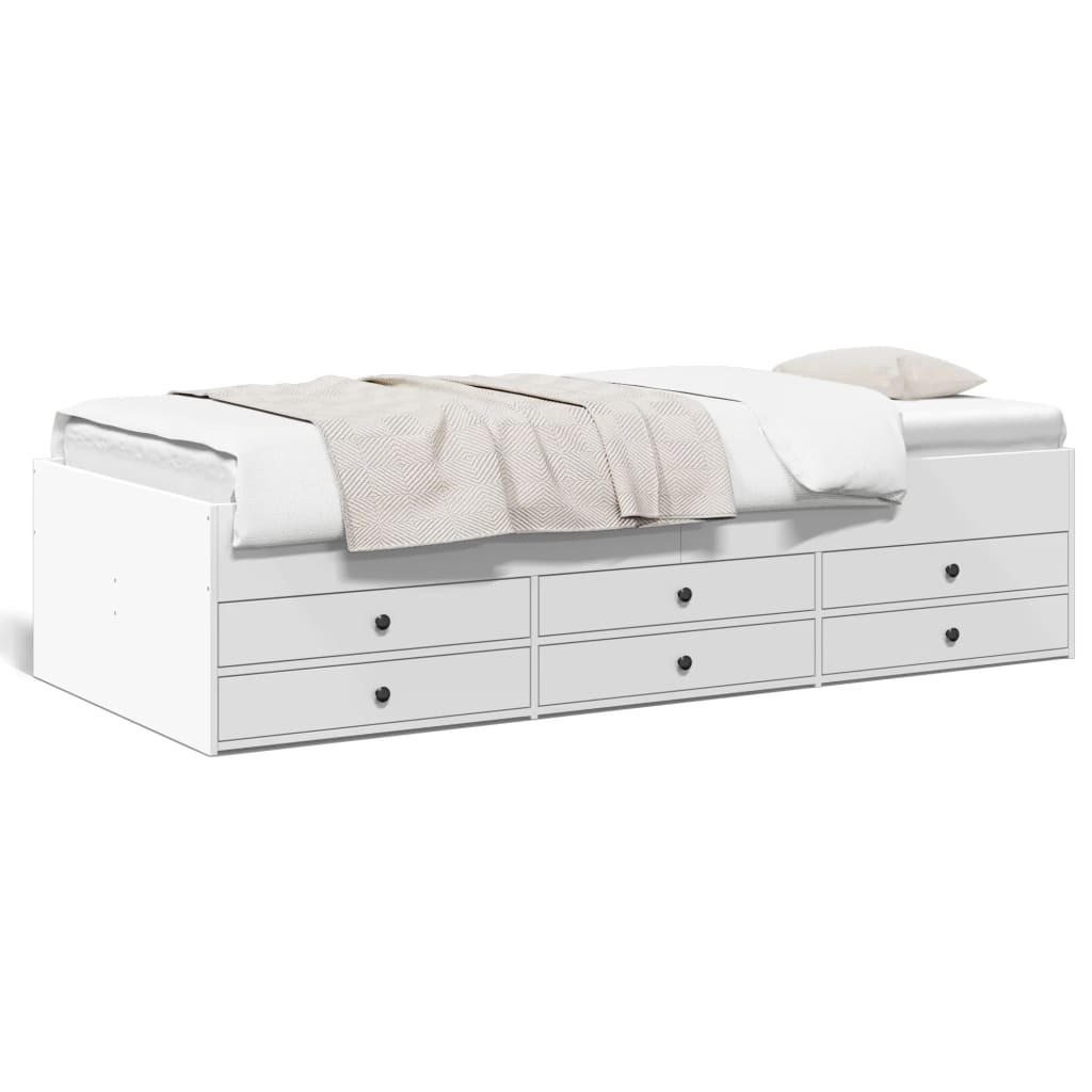 Lit de jour avec tiroirs sans matelas blanc 90x190 cm - XIOS