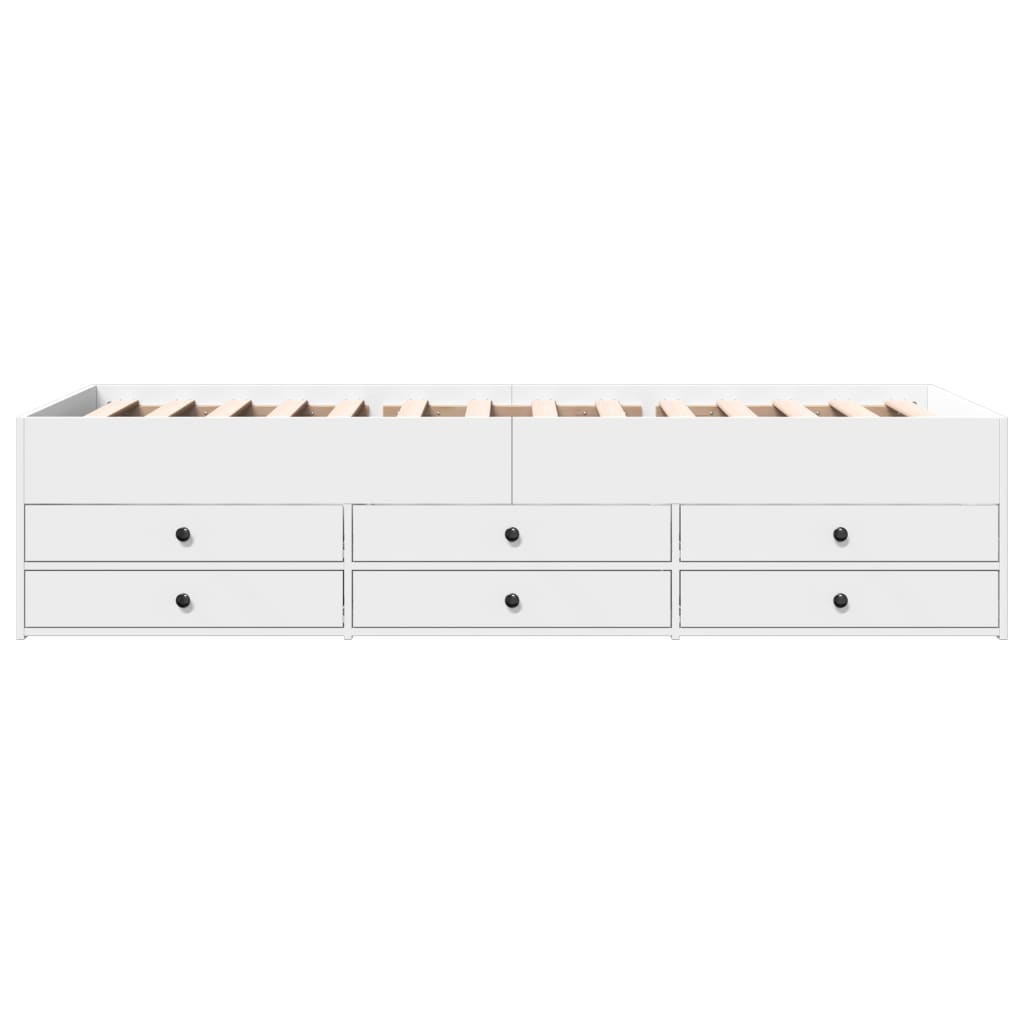 Lit de jour avec tiroirs sans matelas blanc 90x190 cm - XIOS
