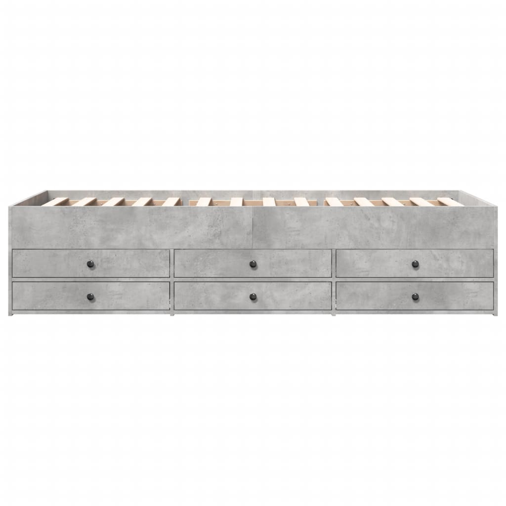 Lit de jour avec tiroirs sans matelas gris béton 90x190 cm - XIOS