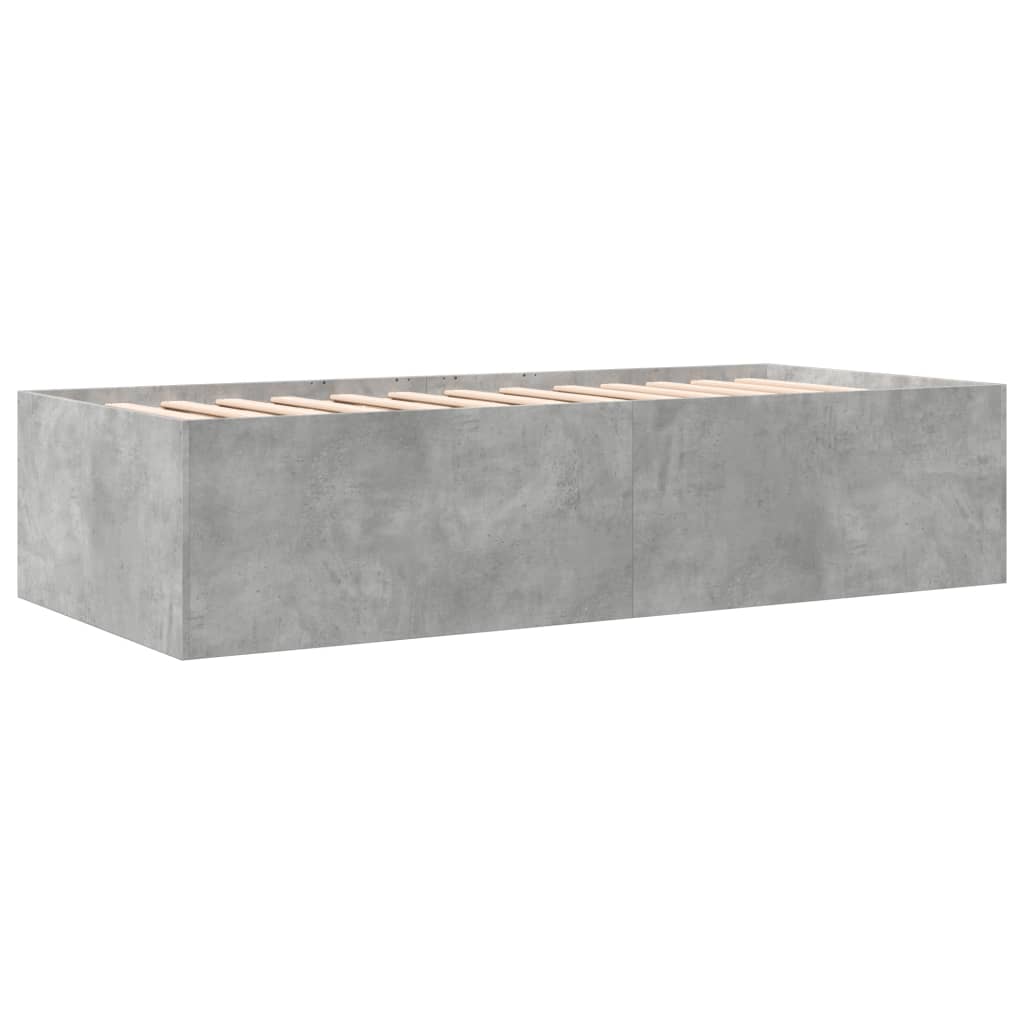 Lit de jour avec tiroirs sans matelas gris béton 90x190 cm - XIOS