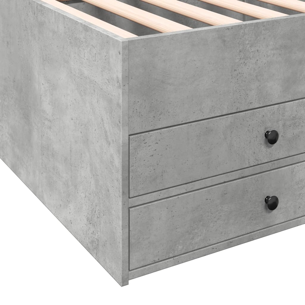 Lit de jour avec tiroirs sans matelas gris béton 90x190 cm - XIOS