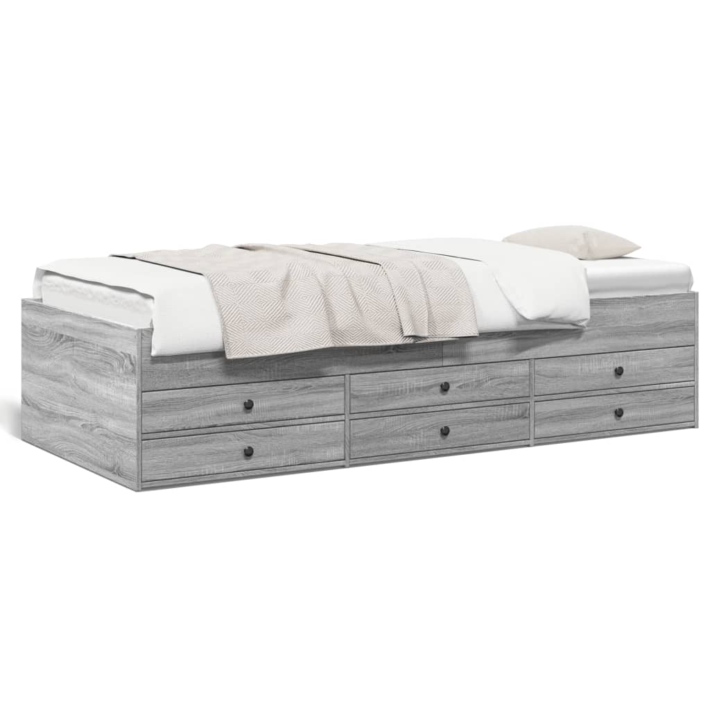 Lit de jour avec tiroirs sans matelas sonoma gris 90x190 cm - XIOS