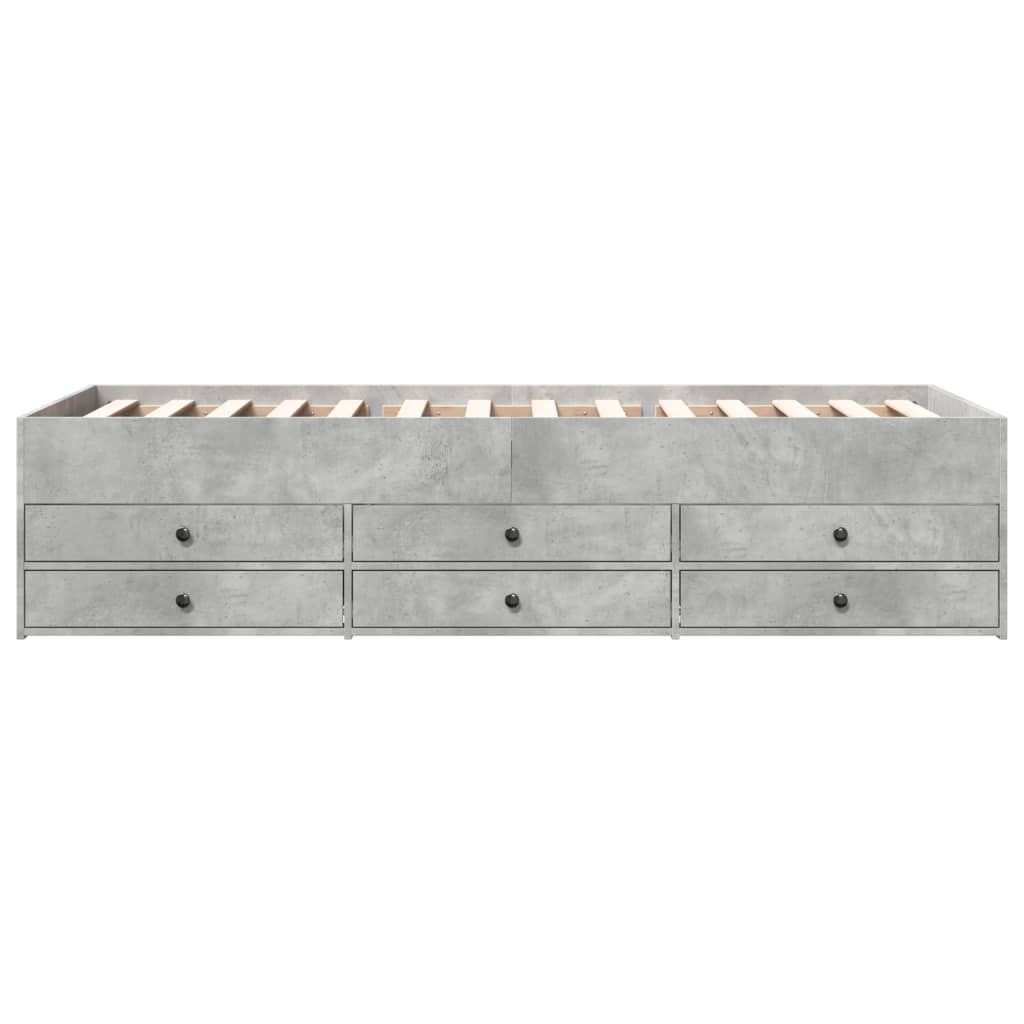 Lit de jour avec tiroirs sans matelas gris béton 75x190 cm - XIOS