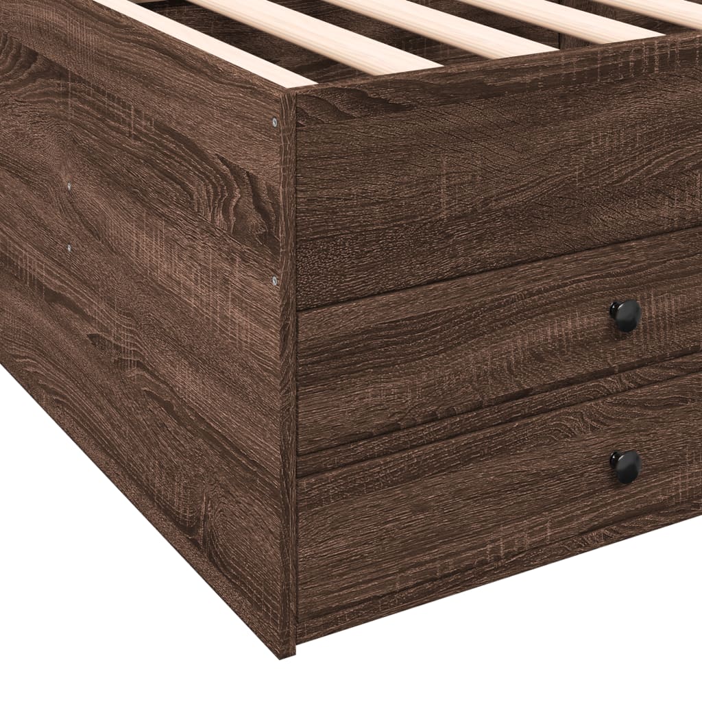Lit de jour avec tiroirs sans matelas chêne marron 75x190 cm - XIOS