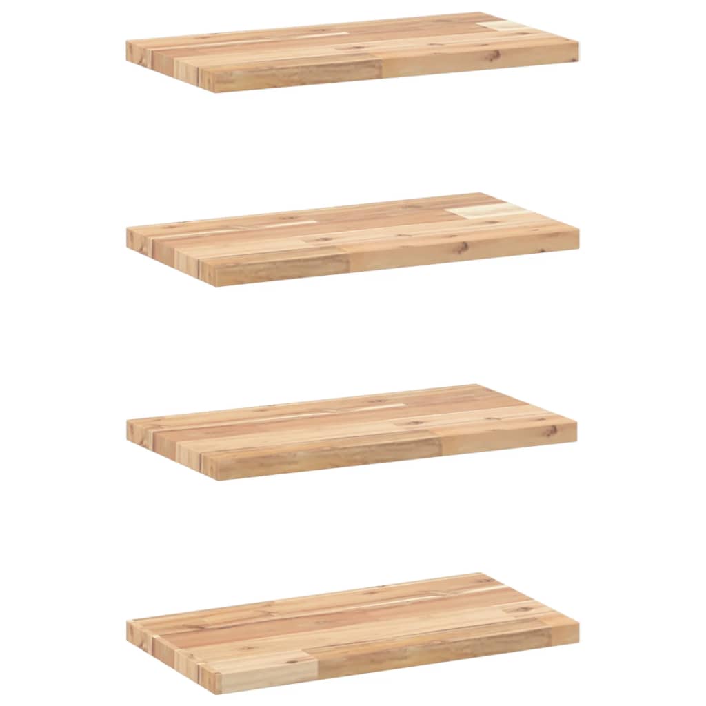 Étagères flottantes 4 pcs 60x20x2 cm acacia massif non traité - XIOS